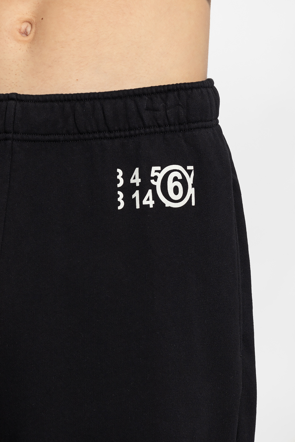 Black Sweatpants with logo MM6 Maison Margiela - glitter-effect